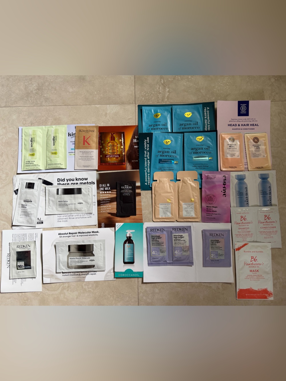 Assorted Women’s Haircare Sample Pack Lot 27 Kerastase Moroccanoil Redken Bumble